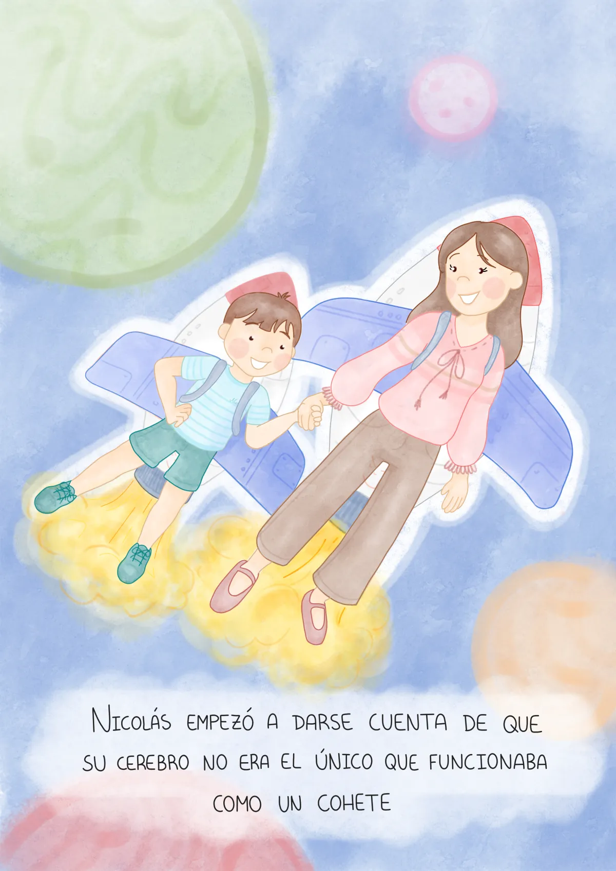 Madre e hijo volando juntos - el viaje compartido